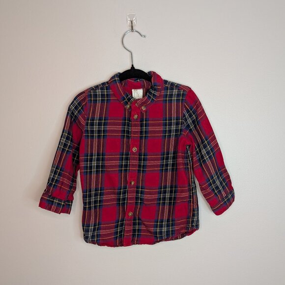 ❤️ 2 for 10 ❤️ H&M Red Plaid Long Sleeve Shirt - Picture 1 of 3